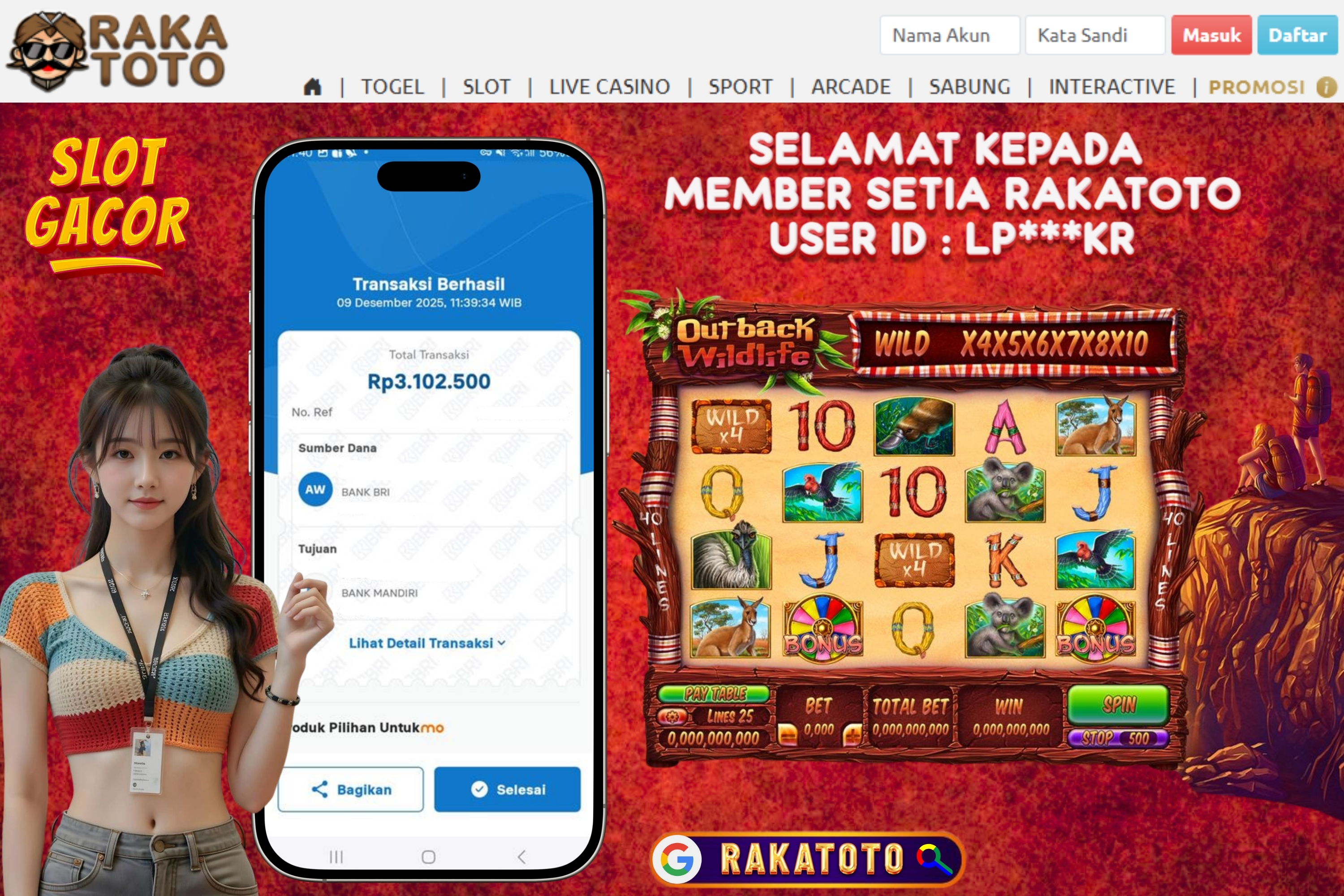 SELAMAT ATAS KEMENANGAN UNTUK MEMBER #RAKATOTO